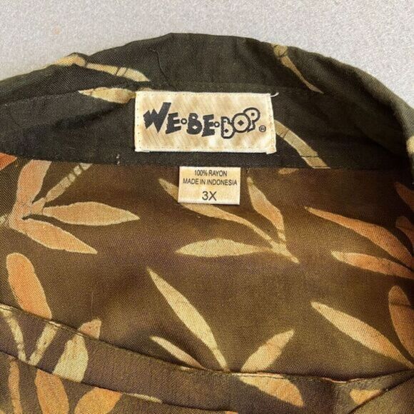 Vintage We Be Bop Tunic Top Set Sz 3x‎ Brown Floral Lagenlook Hippie Art To Wear - Picture 12 of 14